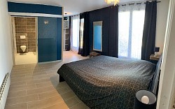 Chambre lit double+salle de bain, accessible PMR